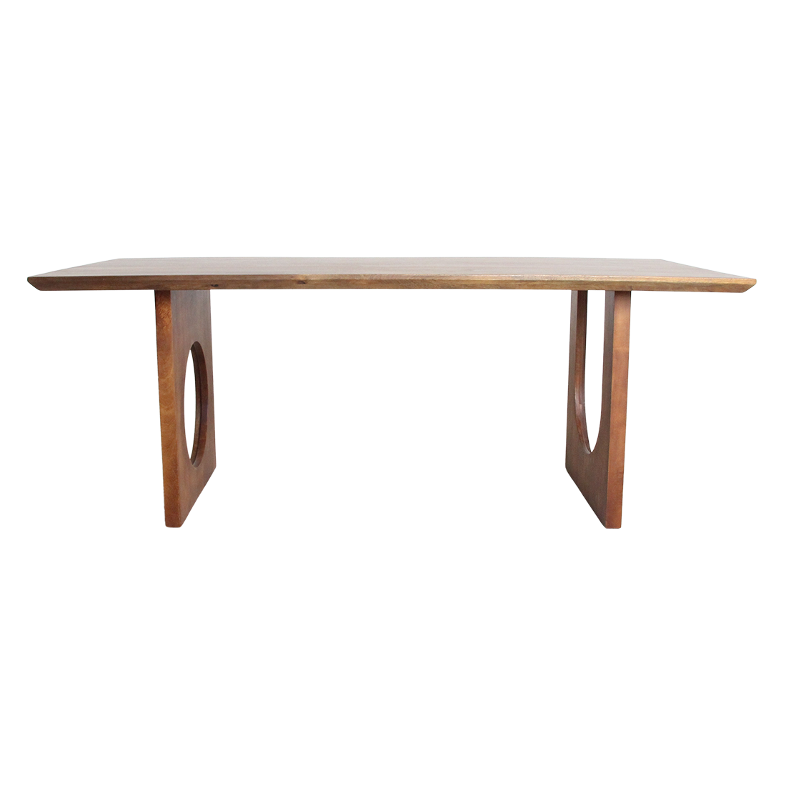 Esstisch aus Mangoholz in Braun mit geometrischen Beinen – 180x90 cm