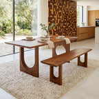 Esstisch aus Mangoholz in Braun mit geometrischen Beinen – 180x90 cm