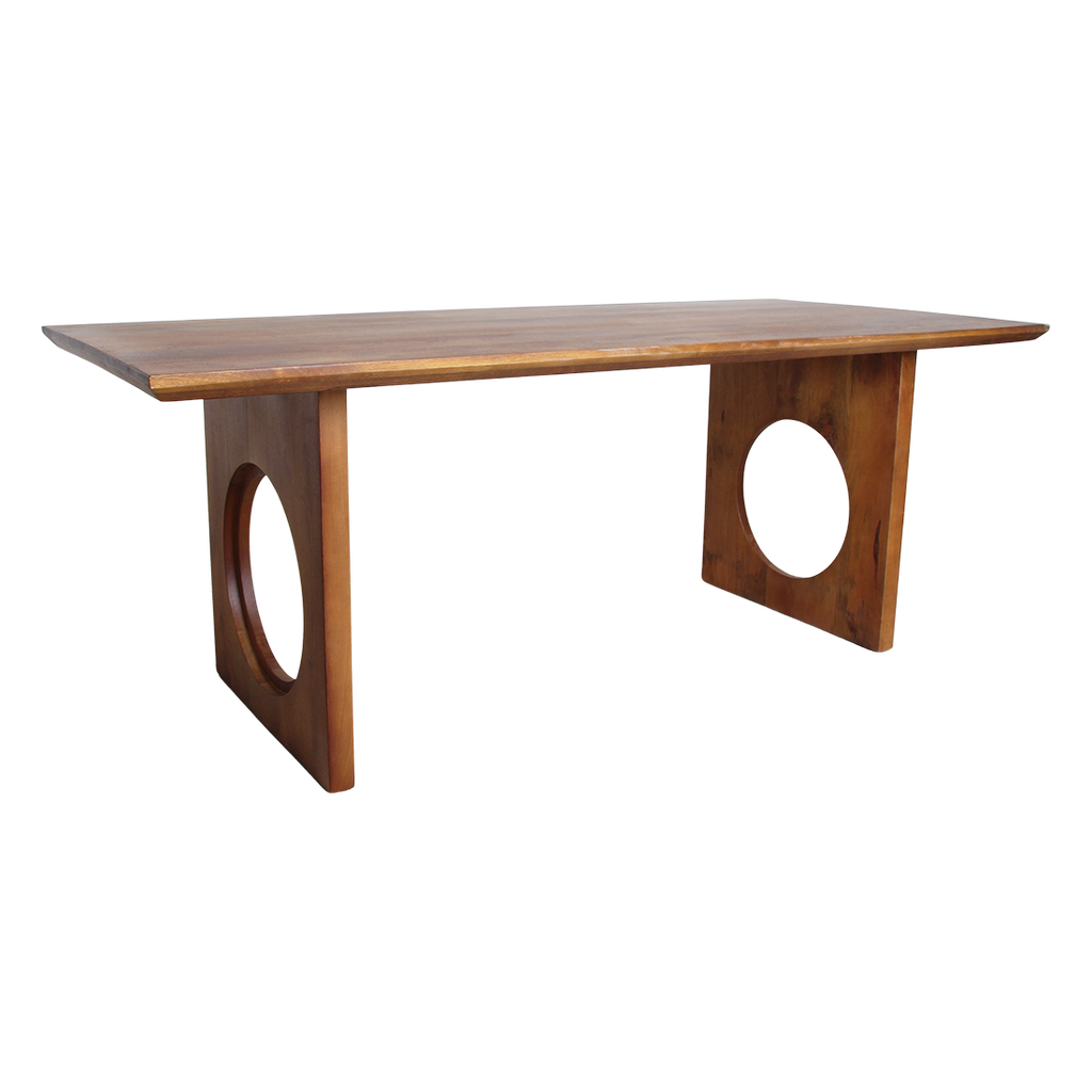 Esstisch aus Mangoholz in Braun mit abgerundeten Kanten – 200x90 cm