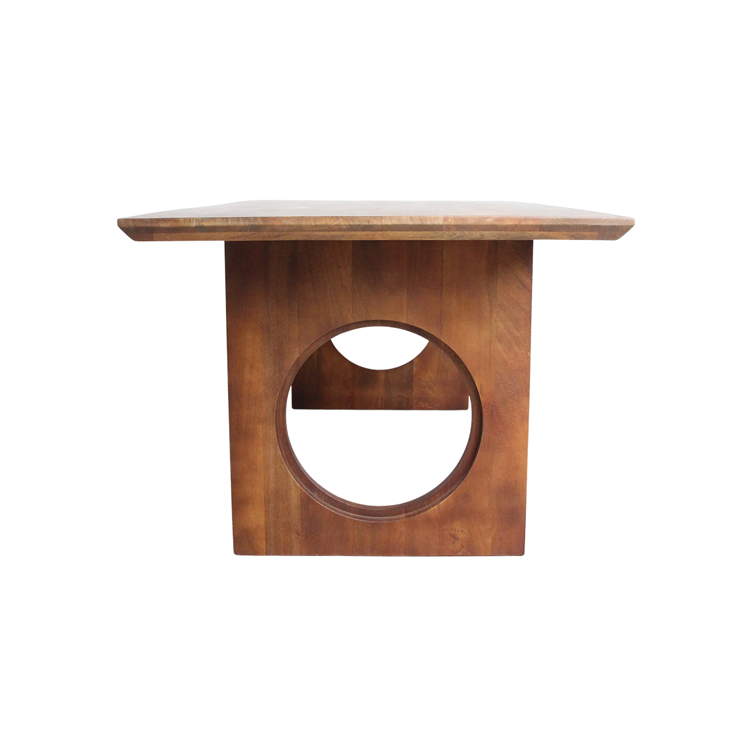 Table à manger manguier brun pieds sculpturaux - 200x90 cm