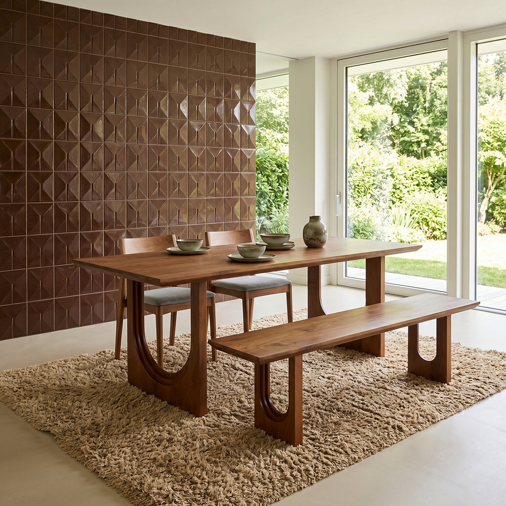 Moderner Esstisch aus braunem Mangoholz – 240x90 cm