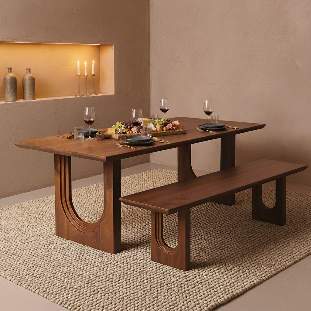Moderner Esstisch aus braunem Mangoholz – 240x90 cm