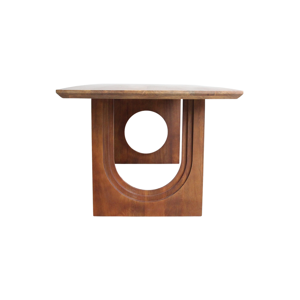 Table en bois de manguier brun sculpturale – 240x90 cm