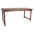 Esstisch aus recyceltem Holz in Braun mit Vintage-Metallgestell – 165x75 cm