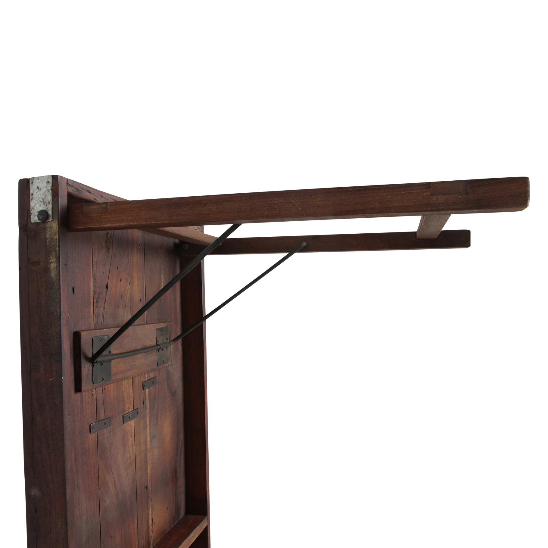 Esstisch aus recyceltem Holz in Braun mit Vintage-Metallgestell – 165x75 cm