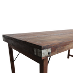 Esstisch aus recyceltem Holz in Braun mit Vintage-Metallgestell – 165x75 cm