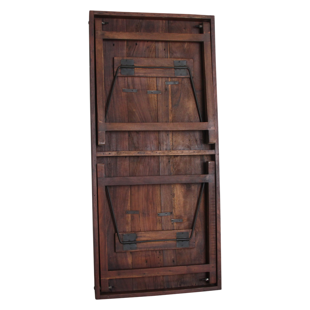 Esstisch aus recyceltem Holz in Braun mit Vintage-Metallgestell – 165x75 cm