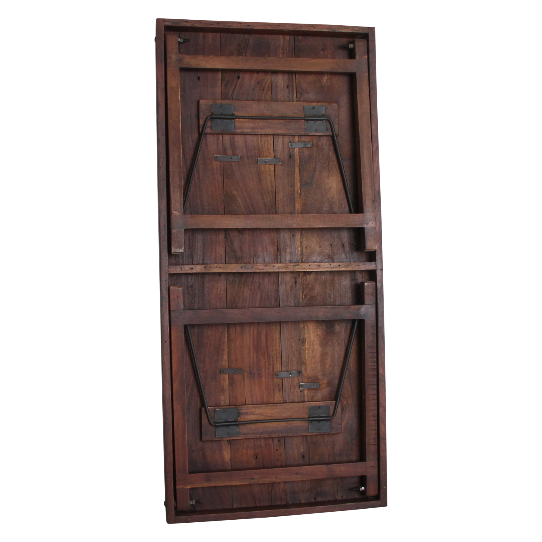 Esstisch aus recyceltem Holz in Braun mit Vintage-Metallgestell – 165x75 cm
