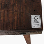 Esstisch aus recyceltem Holz in Braun mit Vintage-Metallgestell – 165x75 cm
