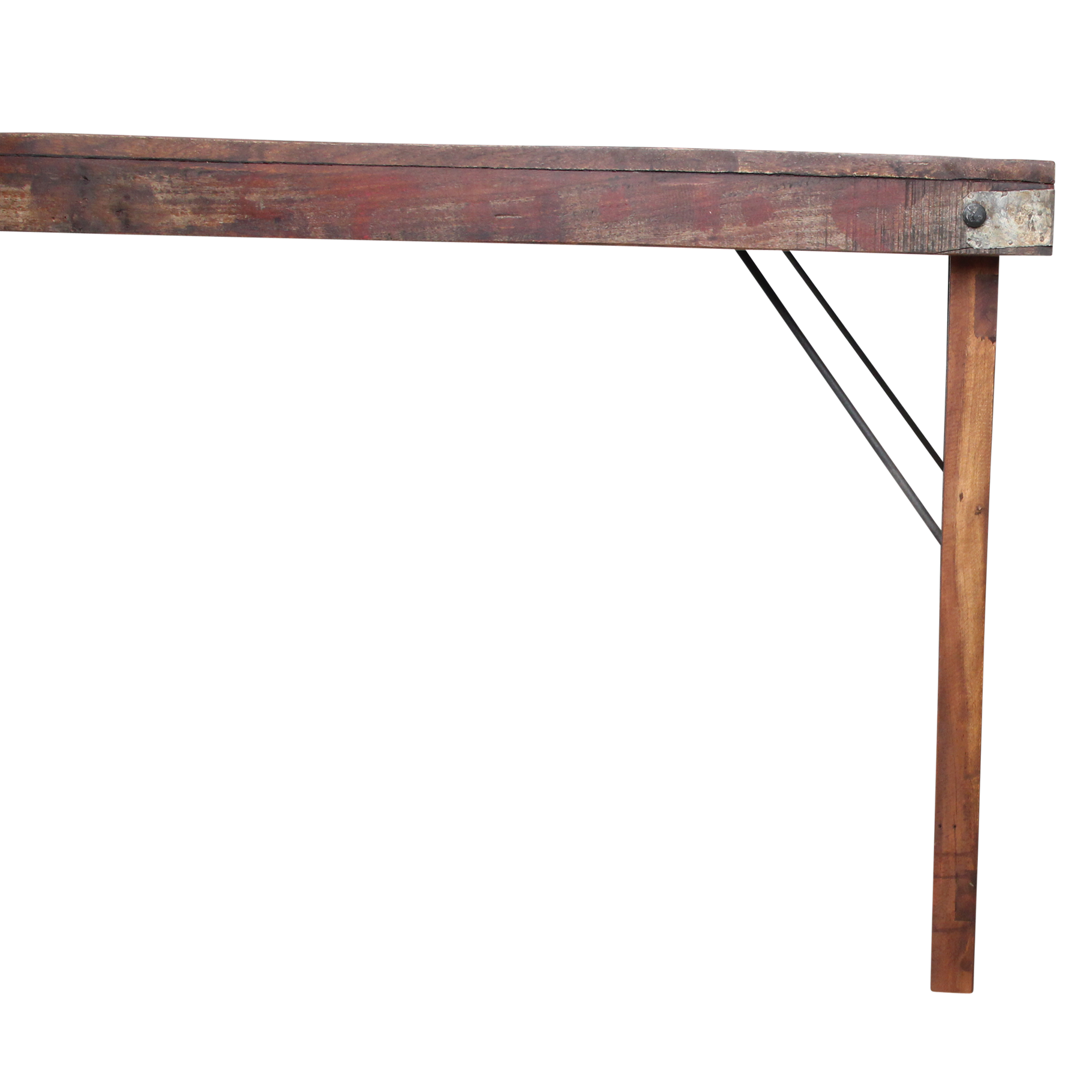 Esstisch aus recyceltem Holz in Braun mit Vintage-Metallgestell – 165x75 cm