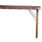 Esstisch aus recyceltem Holz in Braun mit Vintage-Metallgestell – 165x75 cm