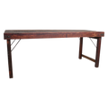 Klapptisch aus recyceltem Holz in Braun mit Metallgestell – 190x80 cm