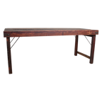 Klapptisch aus recyceltem Holz in Braun mit Metallgestell – 190x80 cm