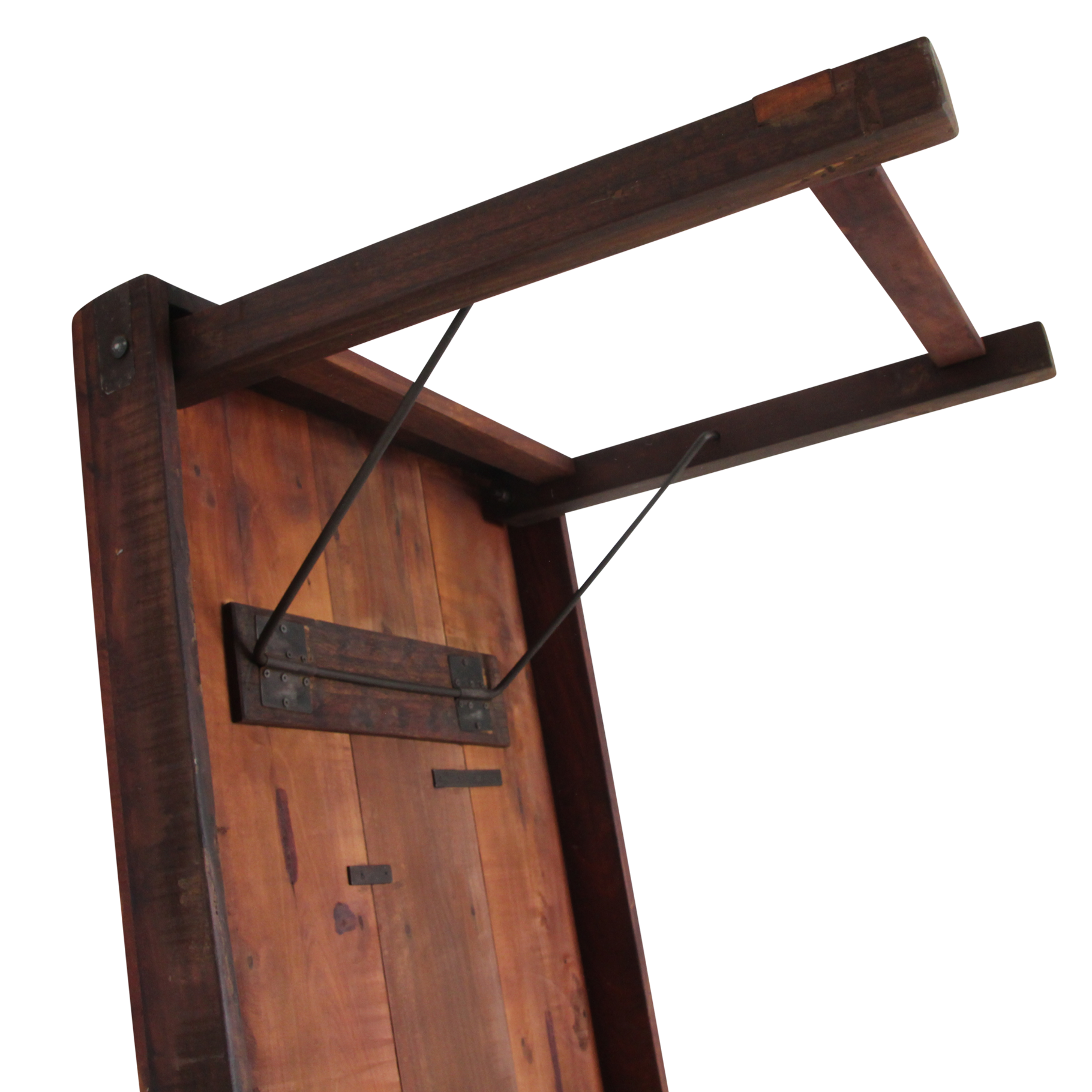 Klapptisch aus recyceltem Holz in Braun mit Metallgestell – 190x80 cm