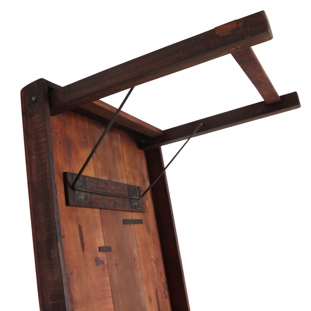 Klapptisch aus recyceltem Holz in Braun mit Metallgestell – 190x80 cm