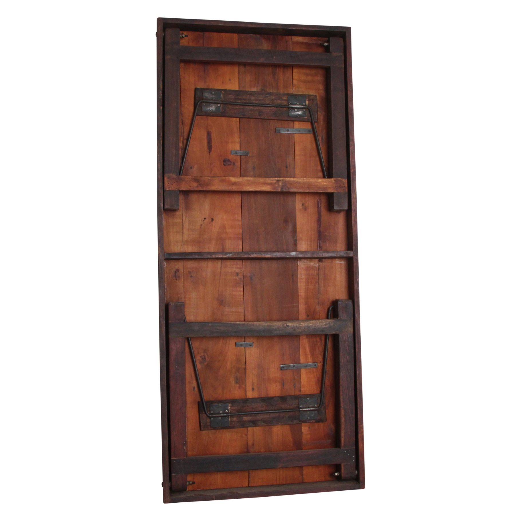 Klapptisch aus recyceltem Holz in Braun mit Metallgestell – 190x80 cm