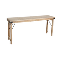 Klappbare Konsole aus hellem recyceltem Holz mit schwarzen Beschlägen – 170x40 cm