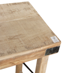 Klappbare Konsole aus hellem recyceltem Holz mit schwarzen Beschlägen – 170x40 cm