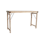 Klappbarer Bartisch aus recyceltem Holz in Beige für innen und außen – 170x60 cm