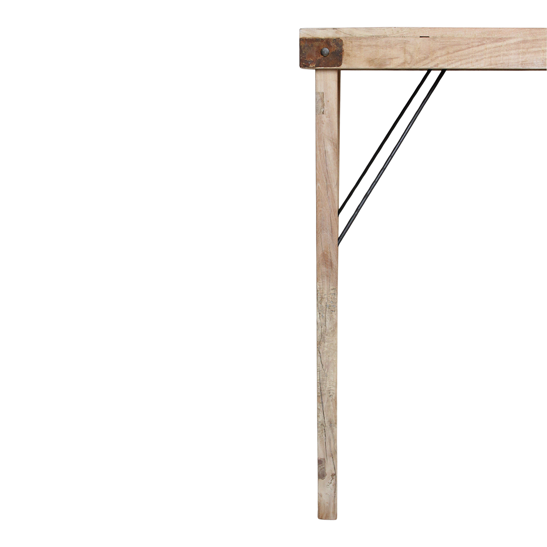 Klappbarer Bartisch aus recyceltem Holz in Beige für innen und außen – 170x60 cm