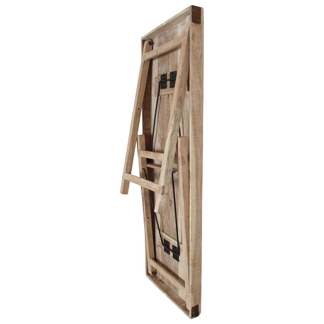 Klappbarer Bartisch aus recyceltem Holz in Beige für innen und außen – 170x60 cm