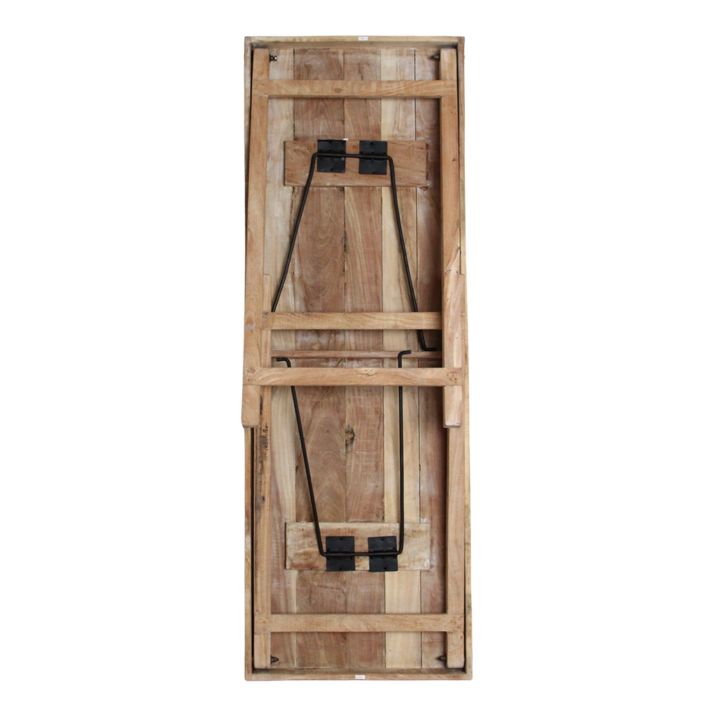 Klappbarer Bartisch aus recyceltem Holz in Beige für innen und außen – 170x60 cm