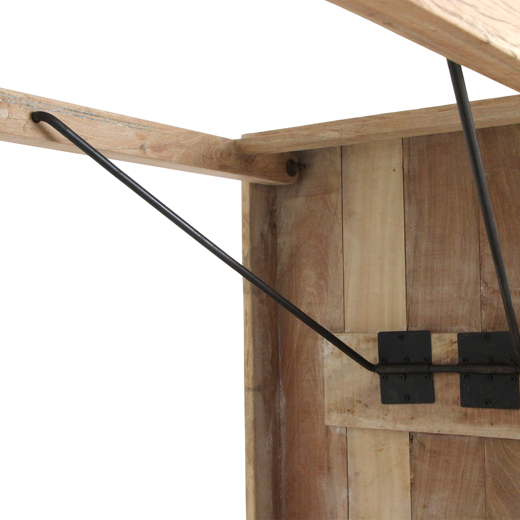 Klappbarer Bartisch aus recyceltem Holz in Beige für innen und außen – 170x60 cm
