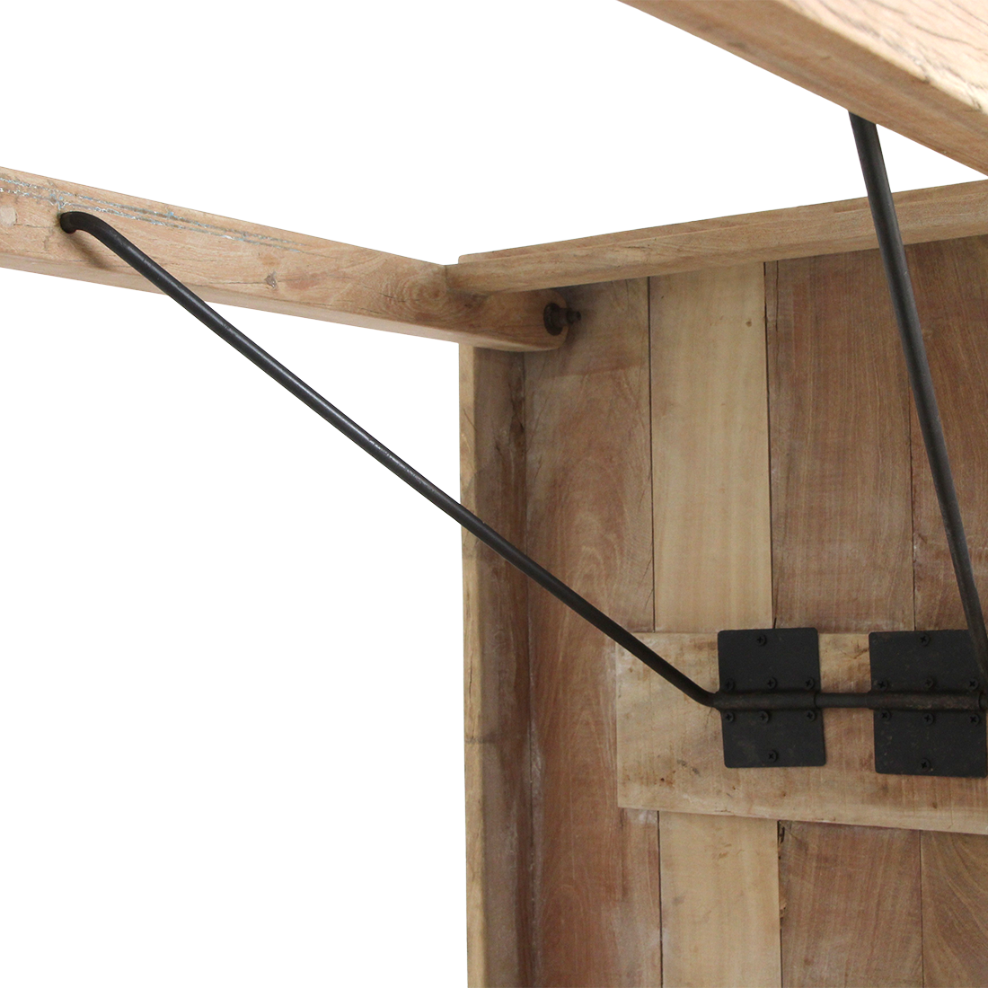 Klappbarer Bartisch aus recyceltem Holz in Beige für innen und außen – 170x60 cm
