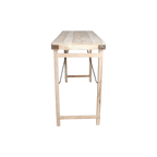 Klappbarer Bartisch aus recyceltem Holz in Beige für innen und außen – 170x60 cm