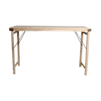 Klappbarer Bartisch aus recyceltem Holz in Beige für innen und außen – 170x60 cm