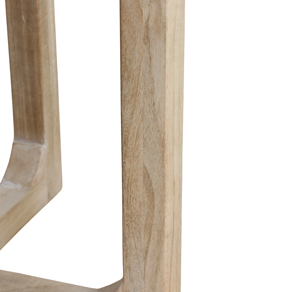 Beistelltisch aus rotem Marmor mit Mangoholz-Gestell – Ø50 cm