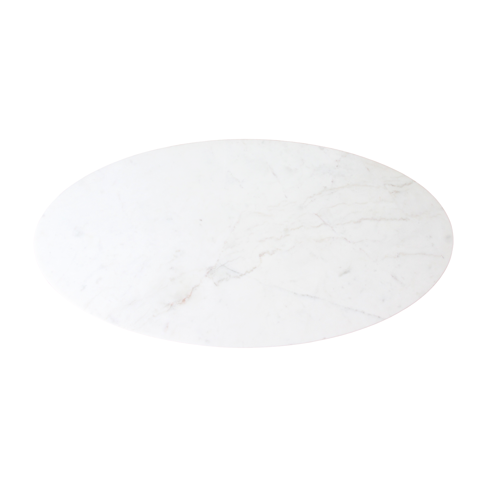 Ovaler Couchtisch aus weißem Marmor und Mangoholz – 120x60 cm