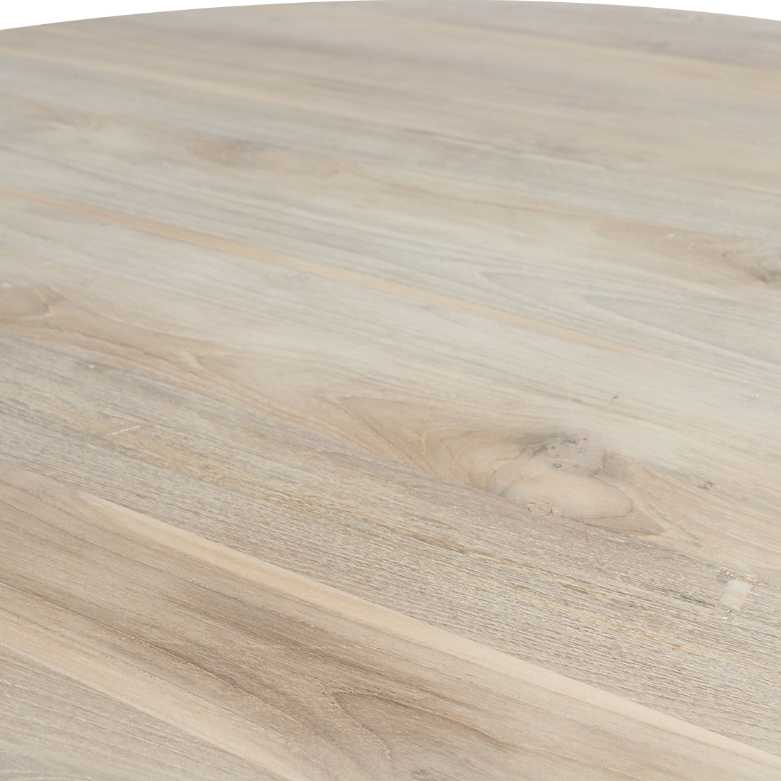 Table à manger ronde en teck recyclé pied ajouré sculptural – Ø140 cm