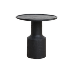 Table d'appoint en teck noir moderne pièce centrale – Ø50 cm