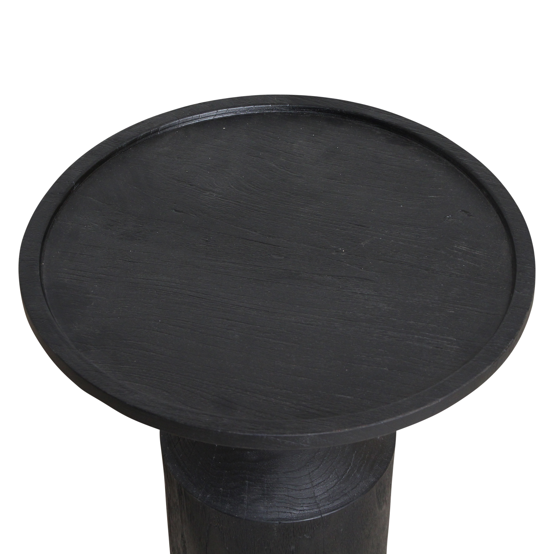 Table d'appoint en teck noir moderne pièce centrale – Ø50 cm