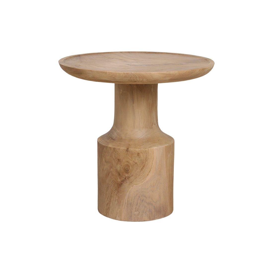 Runder Beistelltisch aus Teakholz Natur – 50x50 cm