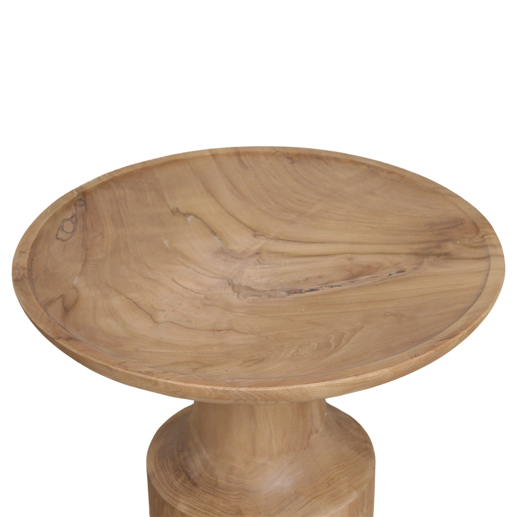 Runder Beistelltisch aus Teakholz Natur – 50x50 cm