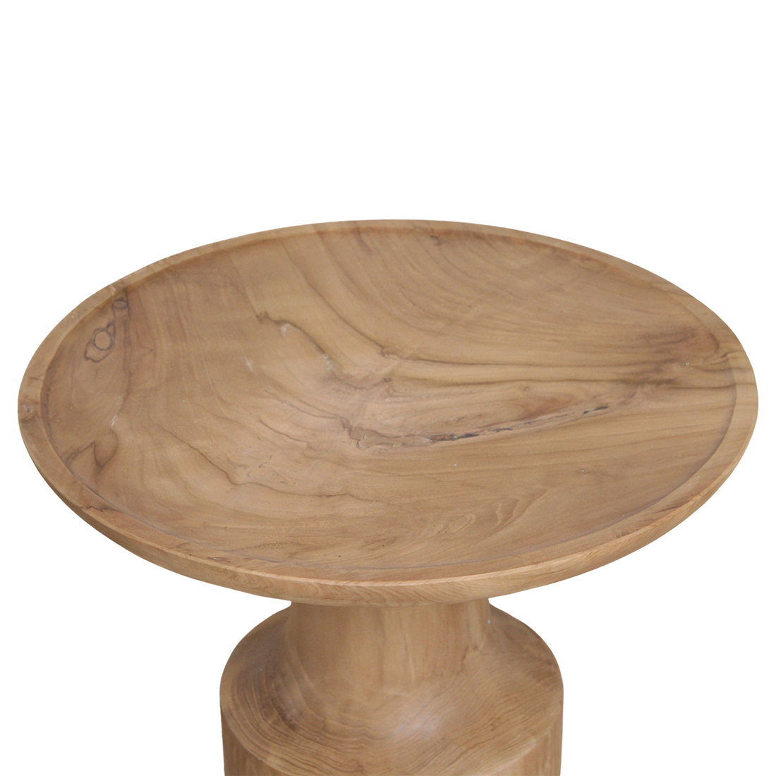 Runder Beistelltisch aus Teakholz Natur – 50x50 cm