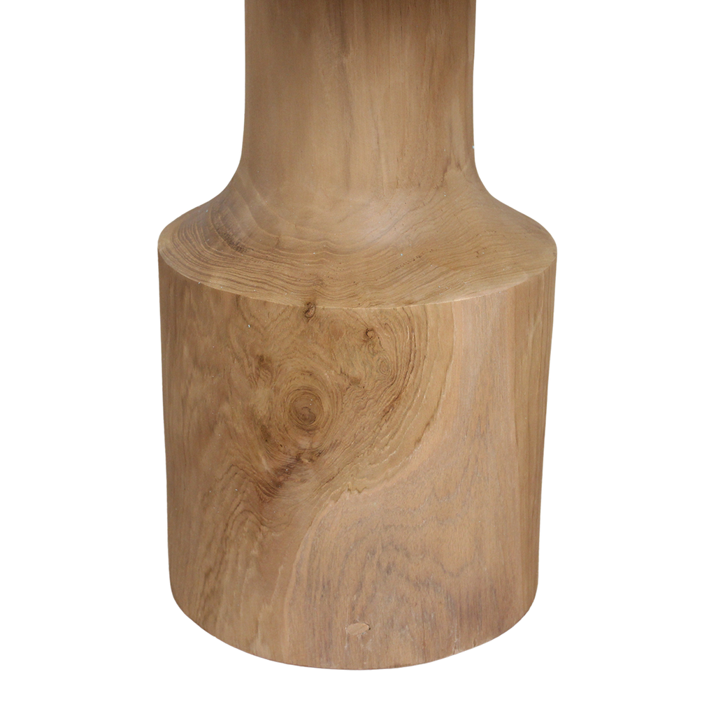 Runder Beistelltisch aus Teakholz Natur – 50x50 cm