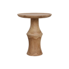 Runder Beistelltisch aus recyceltem Teakholz Natur – 50x50x60 cm
