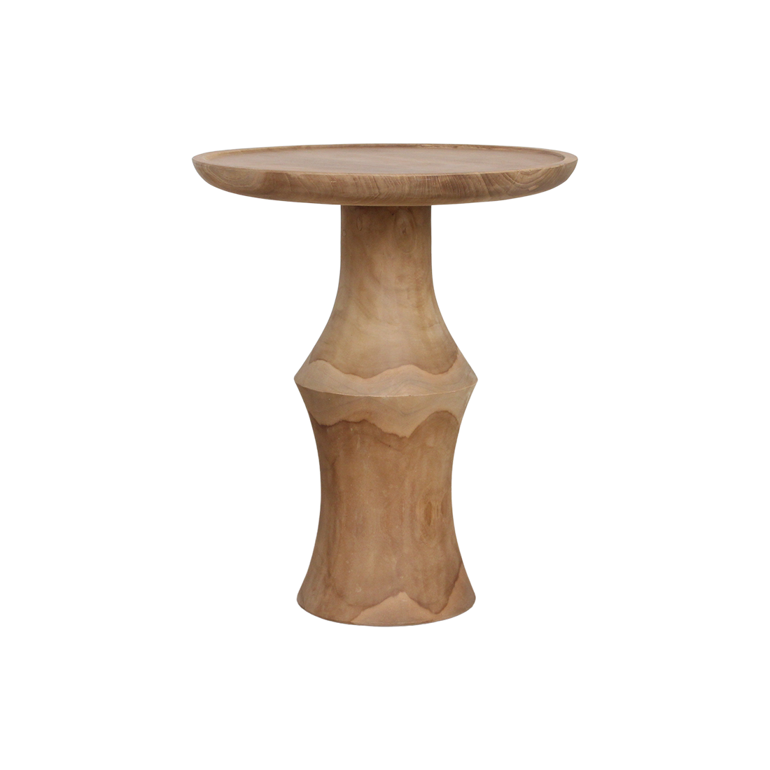 Runder Beistelltisch aus recyceltem Teakholz Natur – 50x50x60 cm