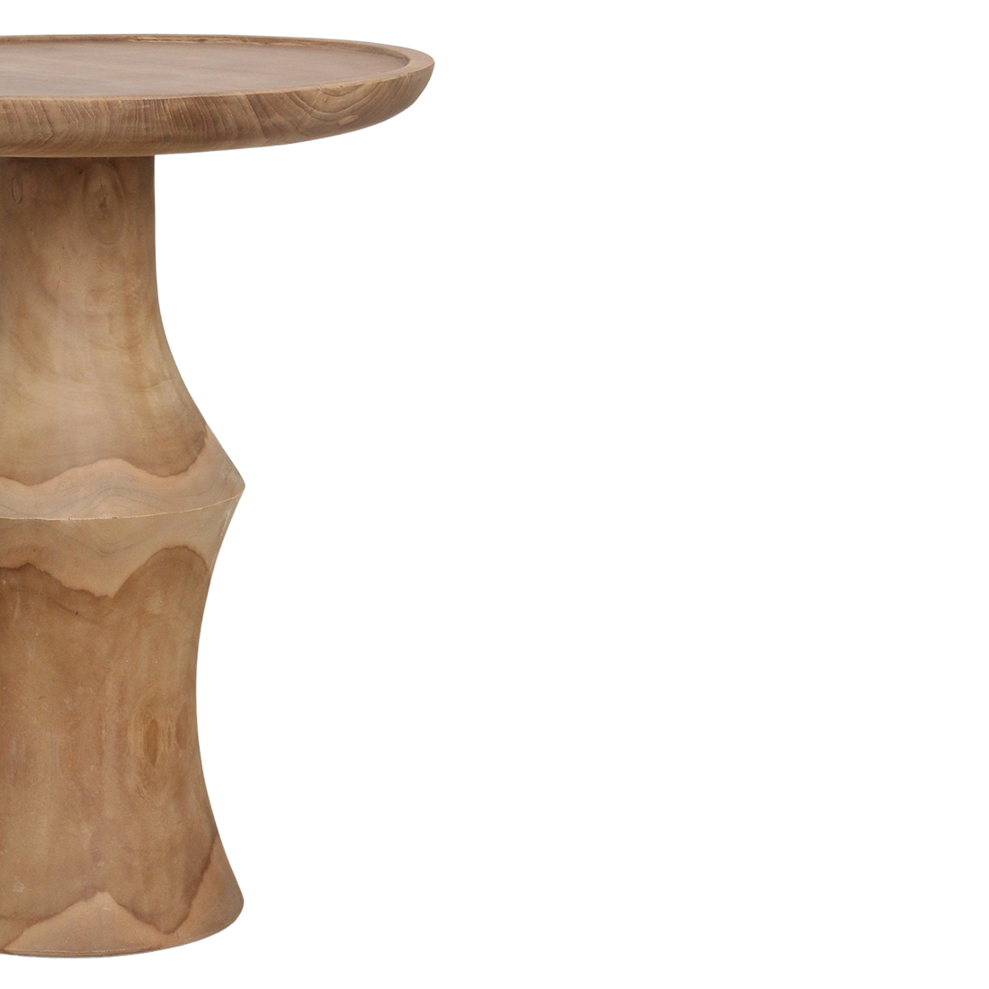 Runder Beistelltisch aus recyceltem Teakholz Natur – 50x50x60 cm