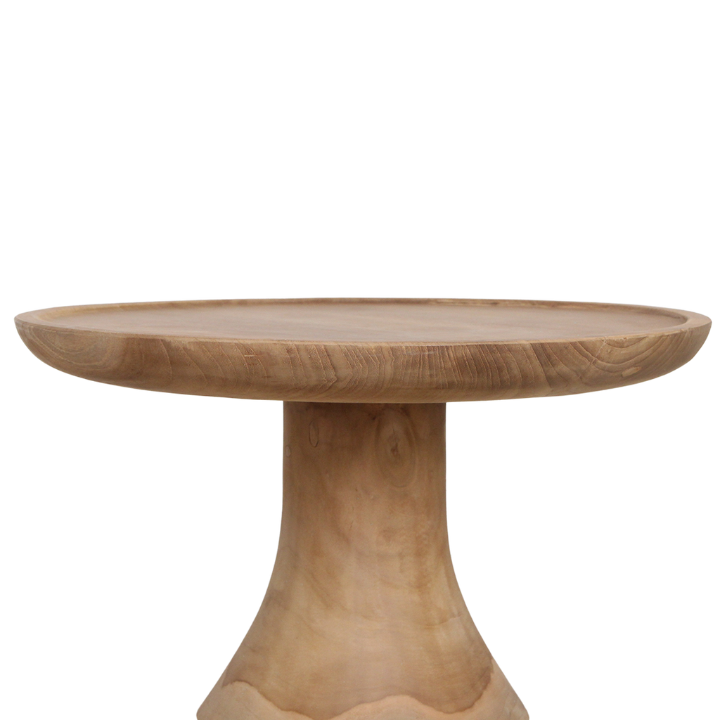 Runder Beistelltisch aus recyceltem Teakholz Natur – 50x50x60 cm
