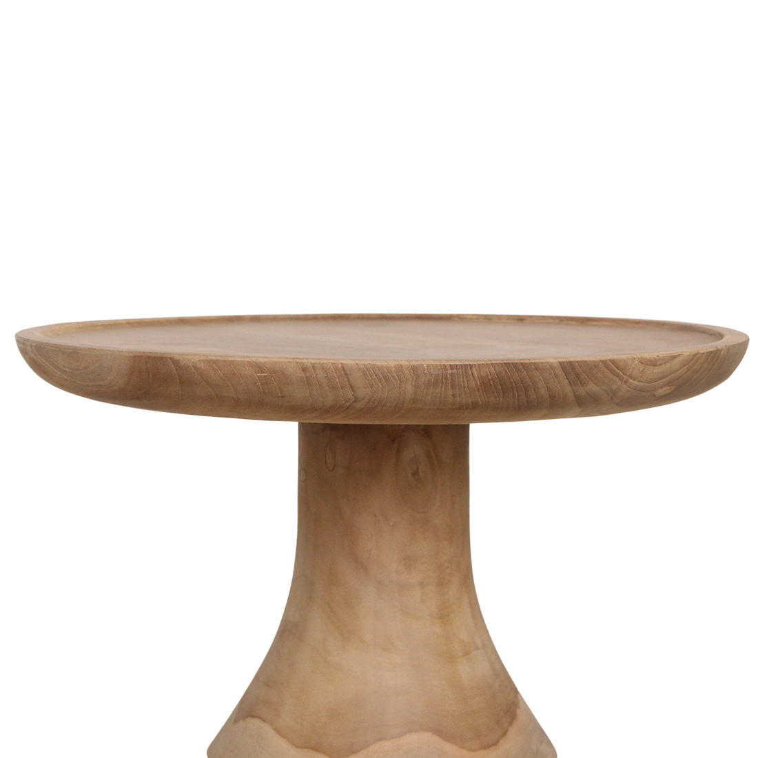 Runder Beistelltisch aus recyceltem Teakholz Natur – 50x50x60 cm