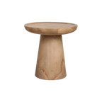 Table d’appoint ronde en teck naturel clair – Ø40 cm