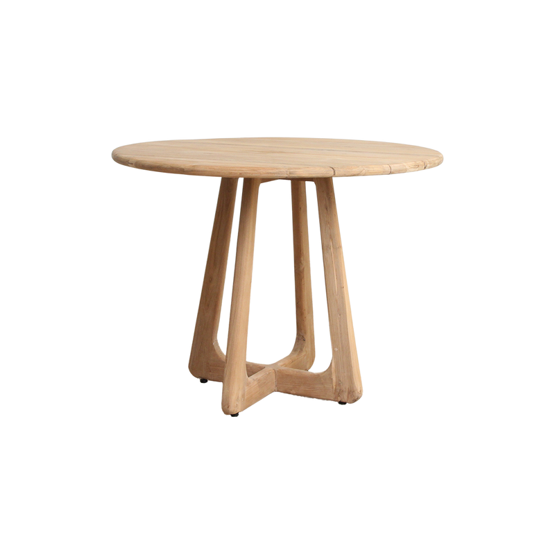 Runder Gartentisch aus recyceltem Teakholz für draußen – Ø100 cm