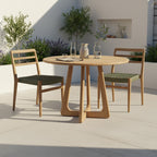 Runder Gartentisch aus recyceltem Teakholz für draußen – Ø100 cm