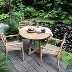 Runder Gartentisch aus recyceltem Teakholz für draußen – Ø100 cm