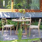 Runder Gartentisch aus recyceltem Teakholz für draußen – Ø100 cm