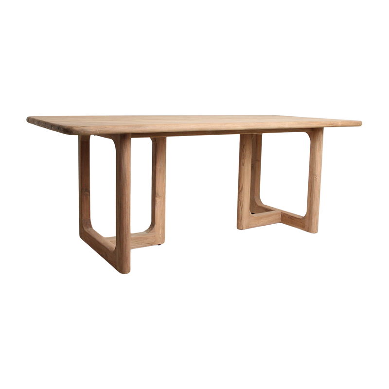 Gartentisch aus recyceltem Teakholz in Natur mit offenen Beinen – 200x90 cm